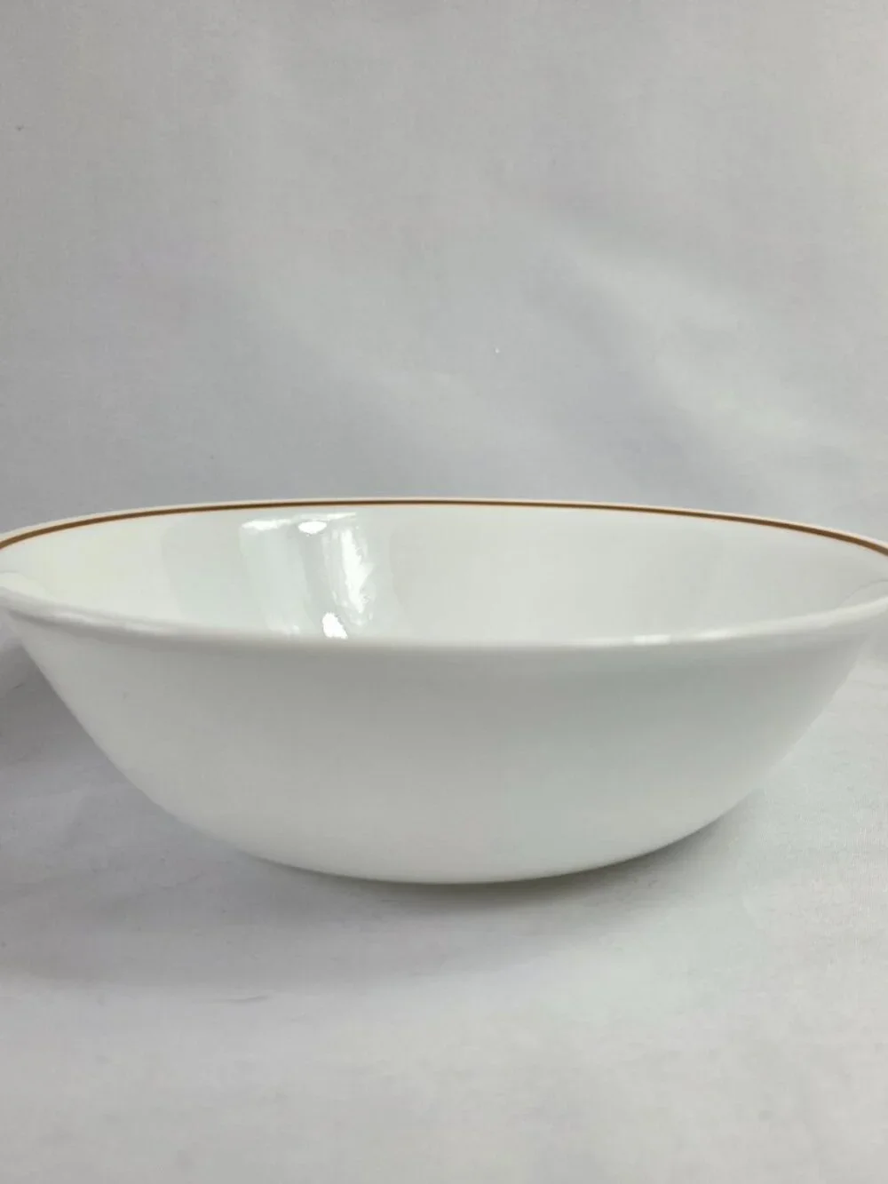 Corning Corelle Indian Summer 10 Inch Round Serving Bowl White Single Brown Ring